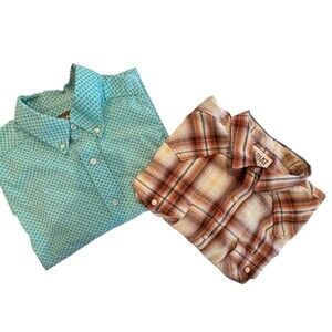 Ariat Shirts Button and Snap Lot Of 2 Mens Size X Large Short Sleeve